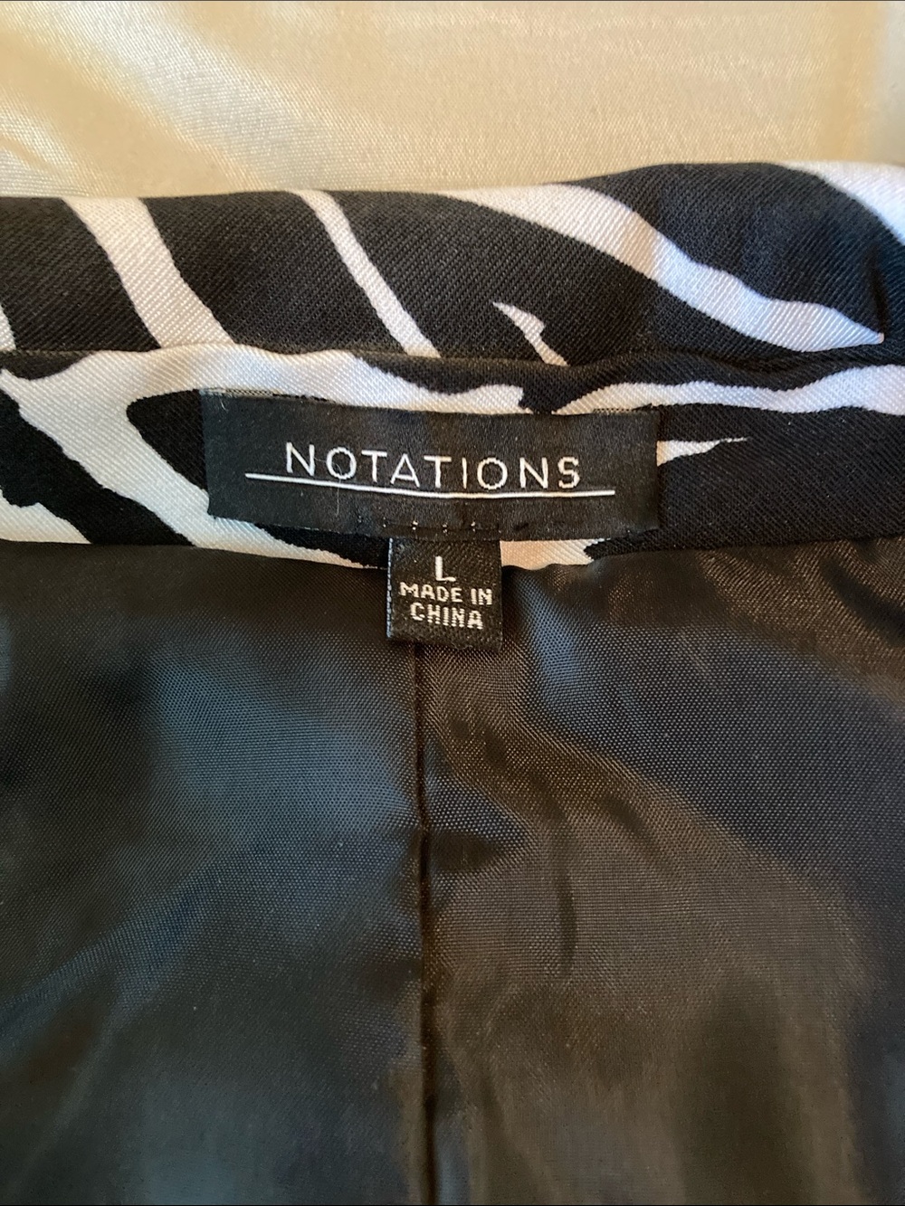Notations Black and White Zebra-Print Blazer - Picture 4 of 5